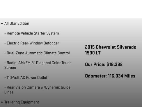 Used 2015 Chevrolet Silverado 1500 LT w/ All Star Edition AWD/4WD image 6