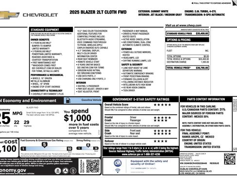 Used 2025 Chevrolet Blazer LT FWD image 2