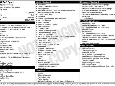 Used 2015 MAZDA MAZDA5 Sport image 3