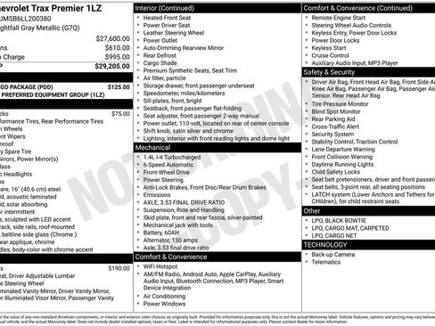 Used 2020 Chevrolet Trax Premier w/ LPO, Cargo Package image 11