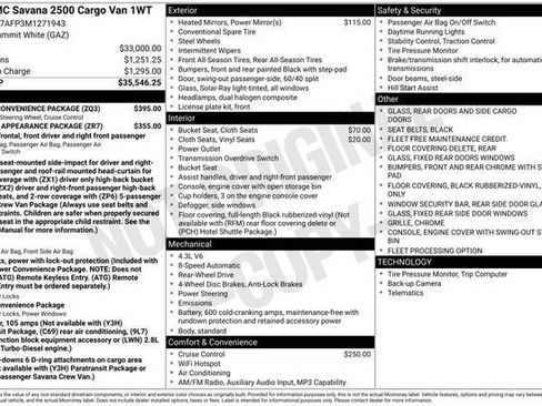 Used 2021 GMC Savana 2500 w/ Driver Convenience Package RWD image 3