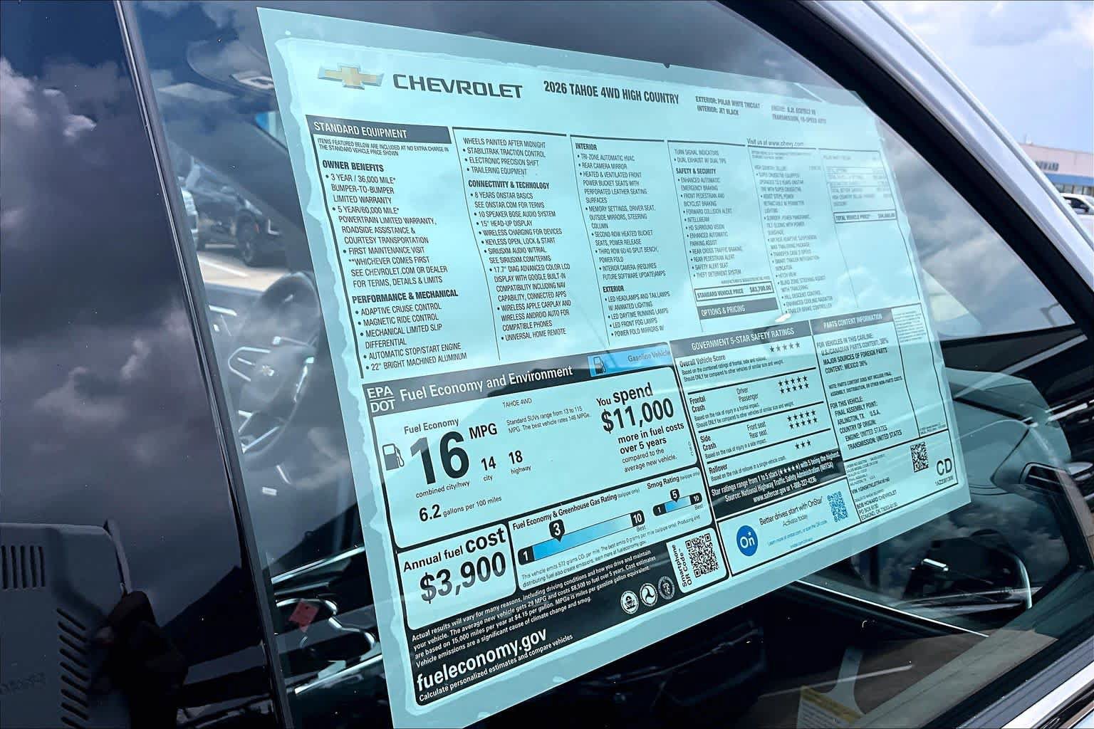 New 2026 Chevrolet Tahoe High Country AWD/4WD image 21