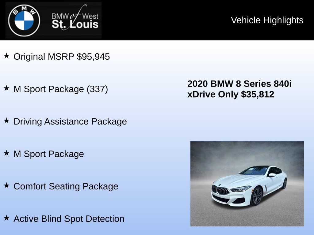 Used 2020 BMW 840i Gran Coupe xDrive w/ M Sport Package AWD/4WD image 8