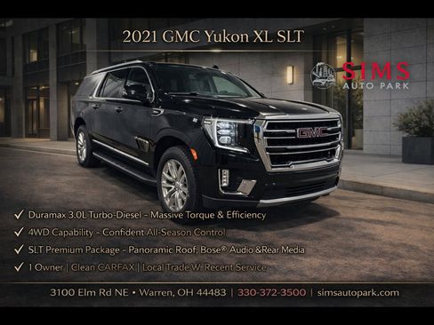 Certified 2021 GMC Yukon XL SLT w/ SLT Premium Package AWD/4WD image 1