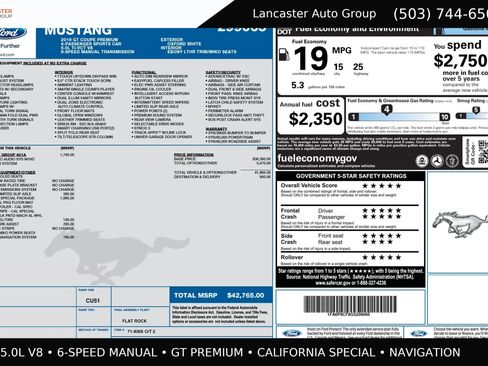 Used 2016 Ford Mustang GT Premium w/ Equipment Group 401A RWD image 2
