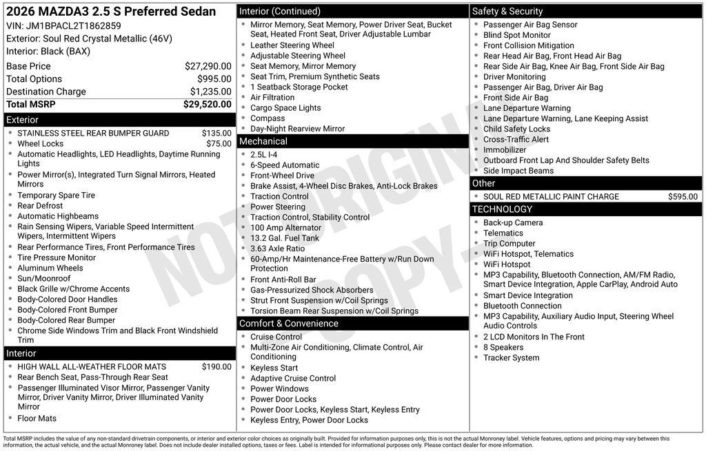 Certified 2026 MAZDA MAZDA3 2.5 S Sedan w/ Preferred Pkg FWD image 42