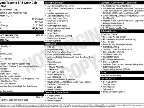 Certified 2021 Toyota Tacoma SR5 w/ Technology Package AWD/4WD image 62