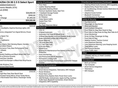 Certified 2025 MAZDA CX-30 AWD 2.5 S w/ Select Sport Pkg image 5