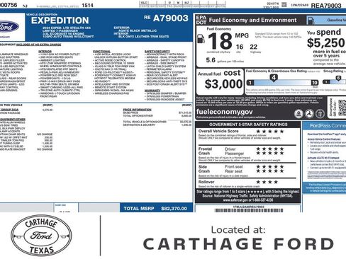 Used 2024 Ford Expedition Limited AWD/4WD image 1