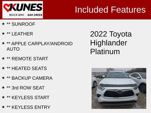 Used 2022 Toyota Highlander Platinum image 2