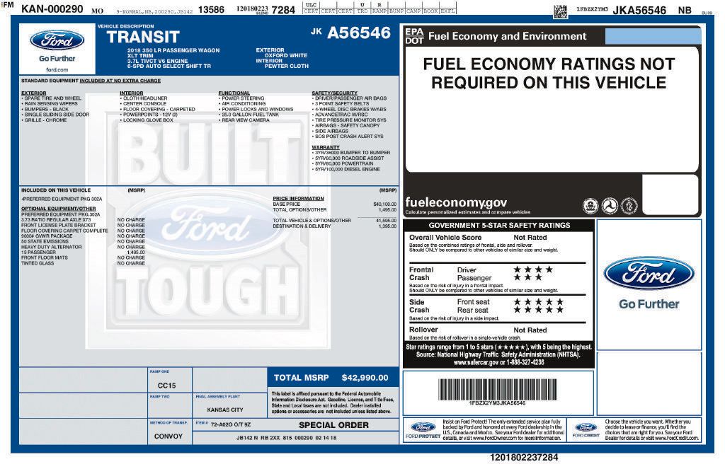 Used 2018 Ford Transit 350 XLT RWD image 10