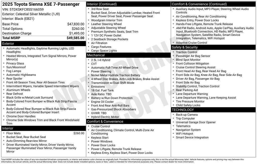 Used 2025 Toyota Sienna XSE AWD/4WD image 2