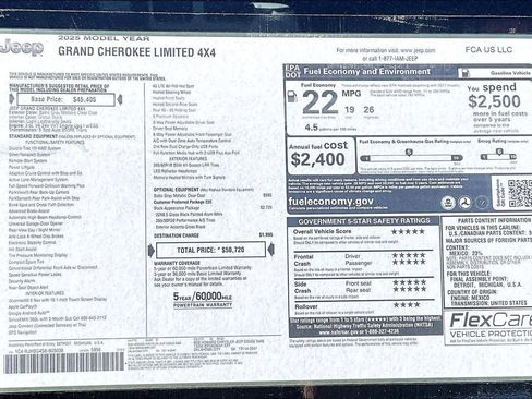 New 2025 Jeep Grand Cherokee Limited w/ Black Appearance Package image 17