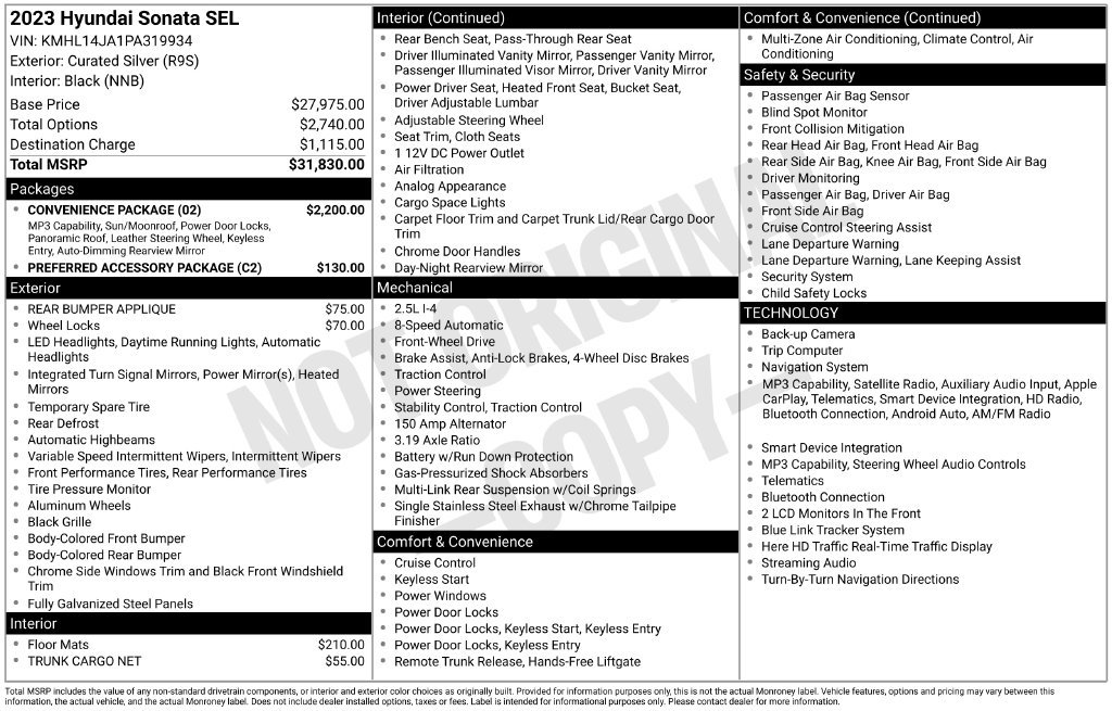 Used 2023 Hyundai Sonata SEL w/ Convenience Package FWD image 18