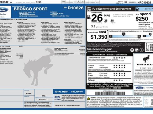 Used 2022 Ford Bronco Sport Outer Banks w/ Tech Package AWD/4WD image 41