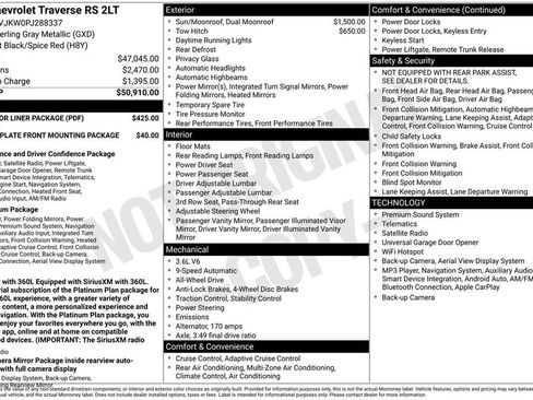 Certified 2023 Chevrolet Traverse RS w/ LPO, Floor Liner Package AWD/4WD image 1