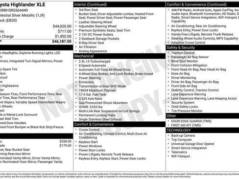 Used 2024 Toyota Highlander XLE AWD/4WD image 5