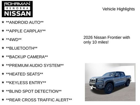 New 2026 Nissan Frontier PRO-4X w/ Pro-4x Convenience Package image 8