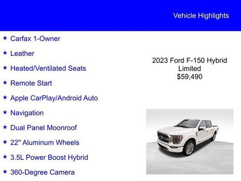 Used 2023 Ford F150 Limited AWD/4WD image 2