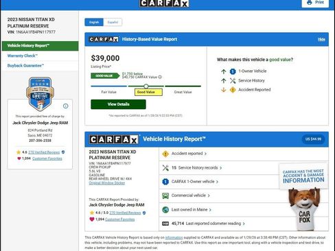 Used 2023 Nissan Titan Platinum Reserve w/ Moonroof Package image 11