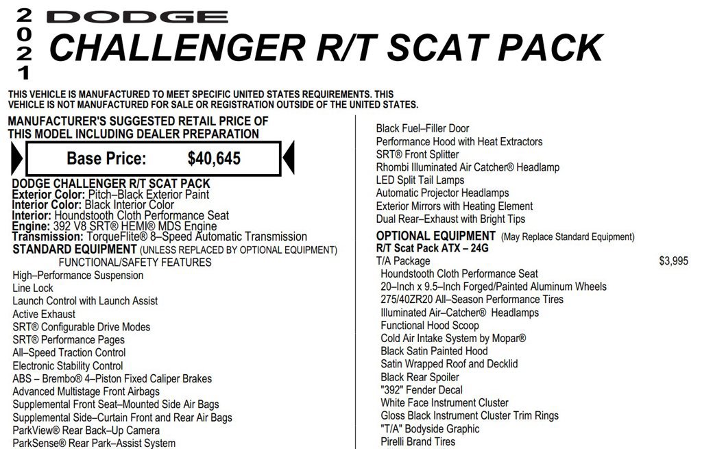 Used 2021 Dodge Challenger R/T Scat Pack w/ T/A Package RWD image 17