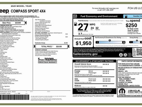 Certified 2025 Jeep Compass Sport w/ Mopar Graphics Package image 4