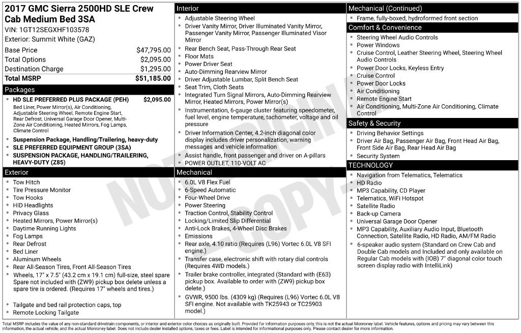 Certified 2017 GMC Sierra 2500 SLE w/ HD SLE Preferred Plus Package AWD/4WD image 20