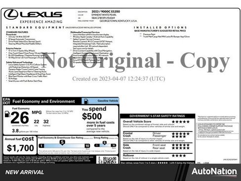 Used 2023 Lexus ES 350 w/ Accessory Package (Z2) image 1