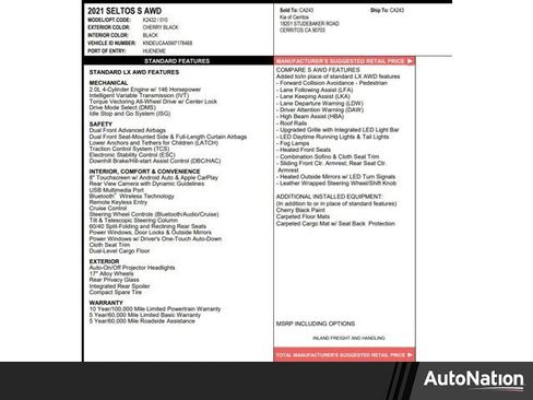 Used 2021 Kia Seltos S image 1