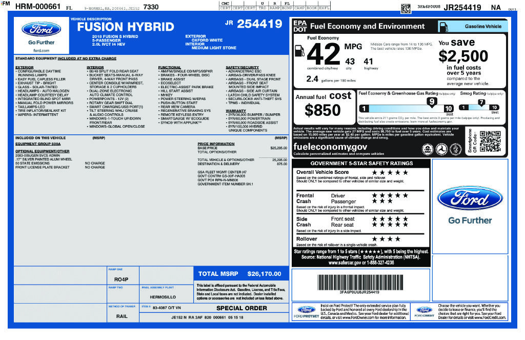 Used 2018 Ford Fusion S FWD image 1