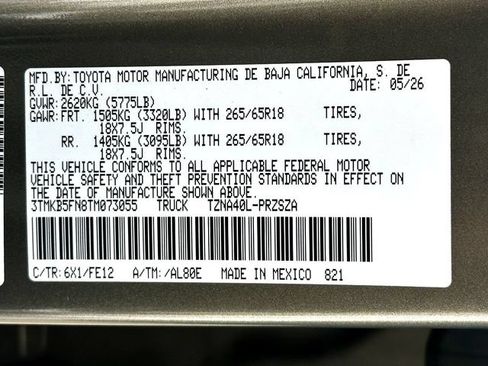 New 2026 Toyota Tacoma TRD Sport RWD image 24