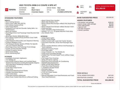 Used 2023 Toyota GR86 w/ ALL Weather Mat Package (TMS) image 6