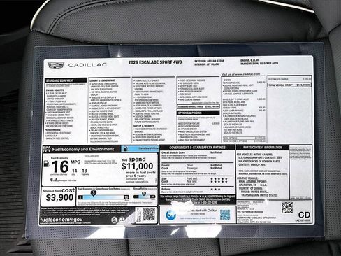 New 2026 Cadillac Escalade Sport w/ Touring Package image 14