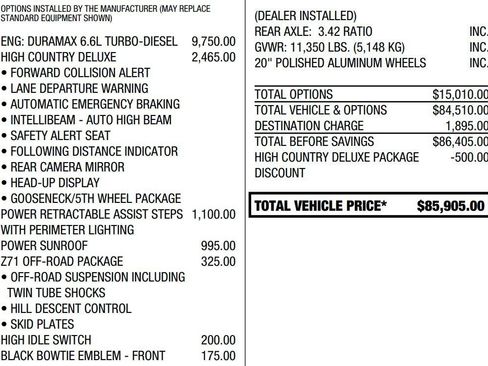 Used 2023 Chevrolet Silverado 2500 High Country w/ Z71 Off-Road Package AWD/4WD image 2