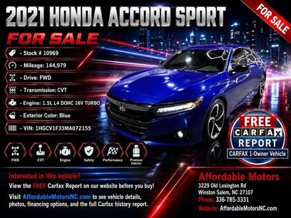 Used 2021 Honda Accord Sport
