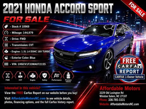 Used 2021 Honda Accord Sport image 1