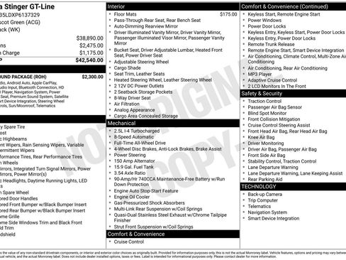 Used 2023 Kia Stinger GT-Line w/ Sun & Sound Package image 6