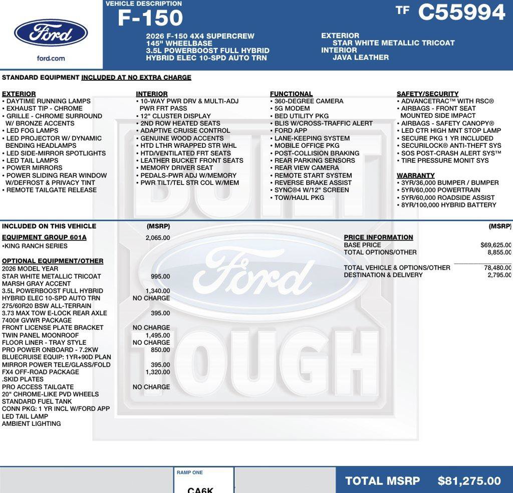 New 2026 Ford F150 King Ranch w/ Equipment Group 601A High AWD/4WD image 2