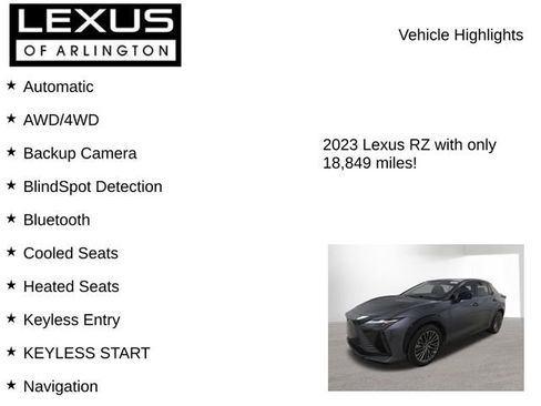 Used 2023 Lexus RZ 450e Premium w/ Cold Area Package AWD/4WD image 8