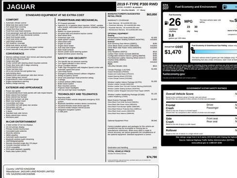 Used 2019 Jaguar F-TYPE Convertible image 24