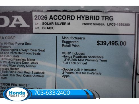 New 2026 Honda Accord Hybrid Touring image 39