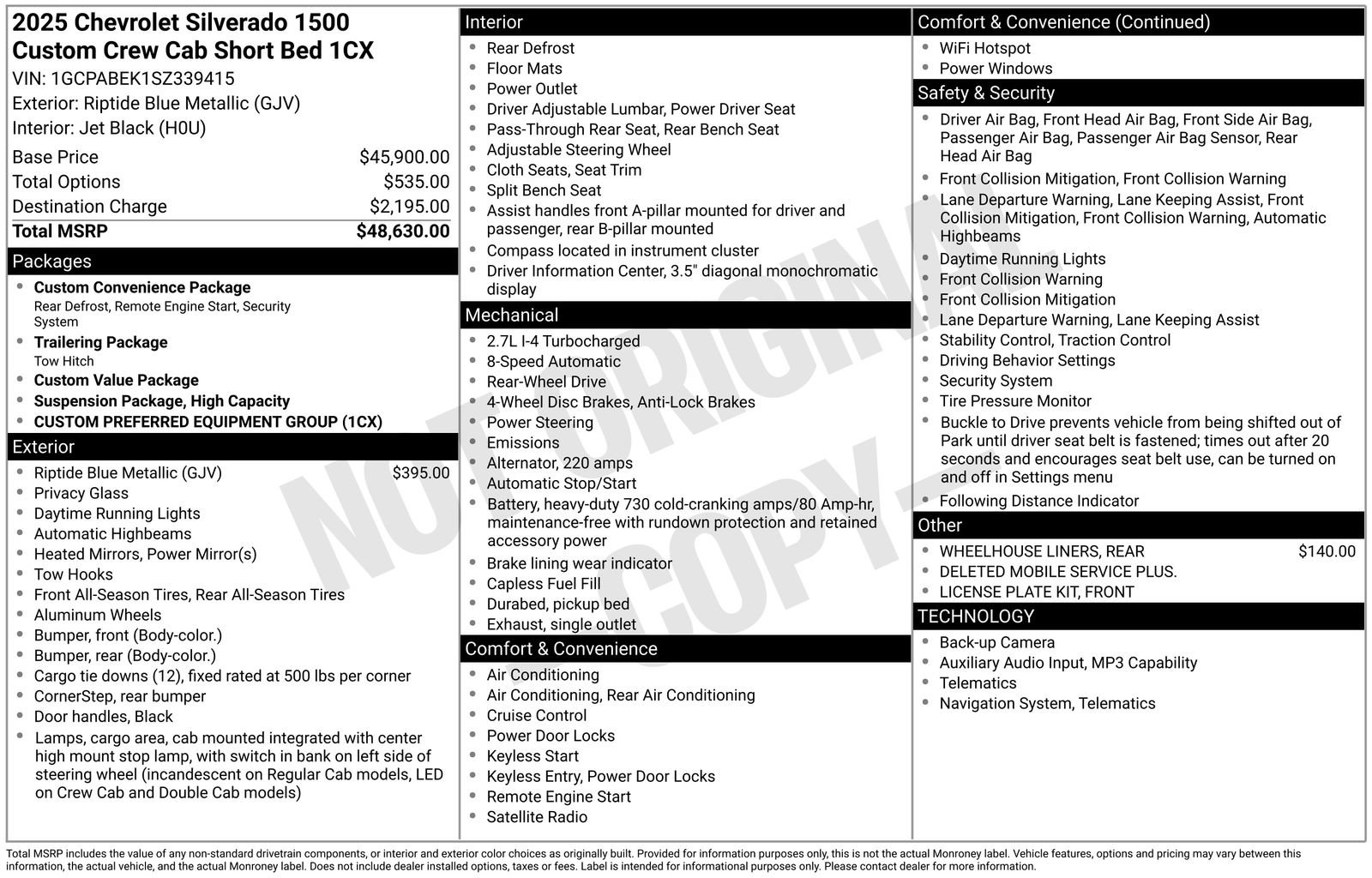Used 2025 Chevrolet Silverado 1500 Custom RWD image 37