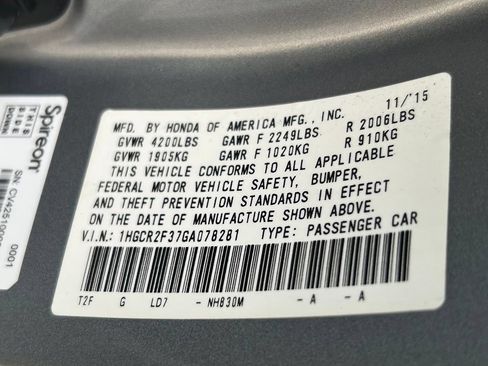 Used 2016 Honda Accord LX image 38