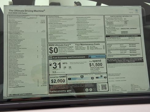 New 2026 BMW 530i w/ M Sport Package RWD image 32
