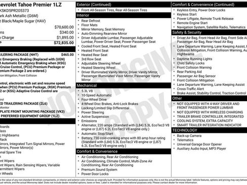 Used 2023 Chevrolet Tahoe Premier w/ Max Trailering Package image 2