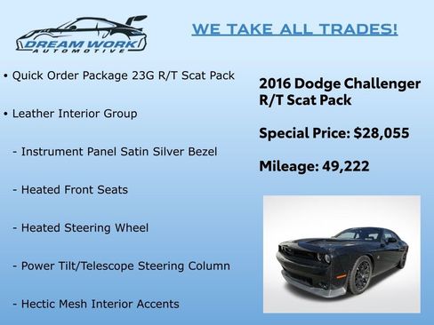 Used 2016 Dodge Challenger R/T Scat Pack w/ Leather Interior Group image 2