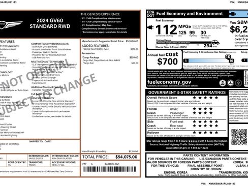 Used 2024 Genesis GV60 RWD w/ Cargo Package image 62