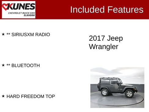 Used 2017 Jeep Wrangler Sport w/ Quick Order Package 24S AWD/4WD image 2