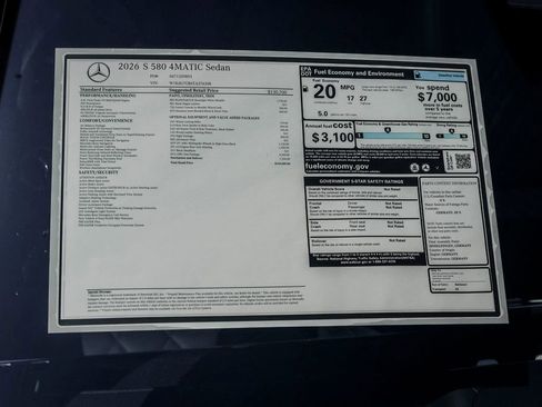 New 2026 Mercedes-Benz S 580 4MATIC Sedan image 25
