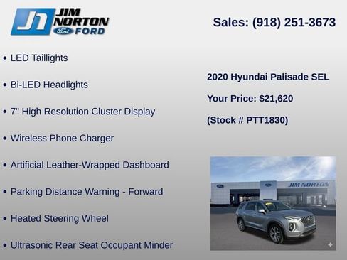 Used 2020 Hyundai Palisade SEL w/ Premium Package FWD image 33